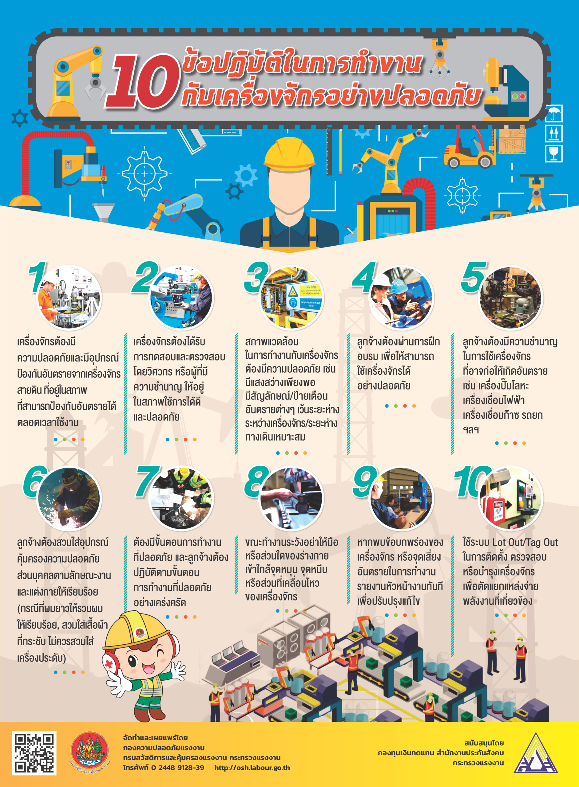 10 ข้อปฏิบัติในการทำงานกับเครื่องจักรอย่างปลอดภัย