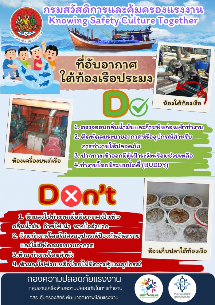 รณรงค์สร้างการรับรู้ (Do/Don’t) เรื่อง ที่อับอากาศใต้ท้องเรือประมง