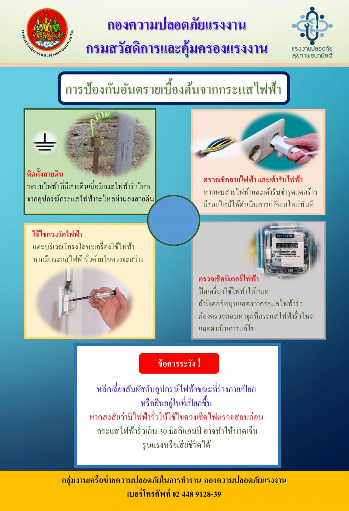 การป้องกันอันตรายเบื้องต้นจากกระแสไฟฟ้า