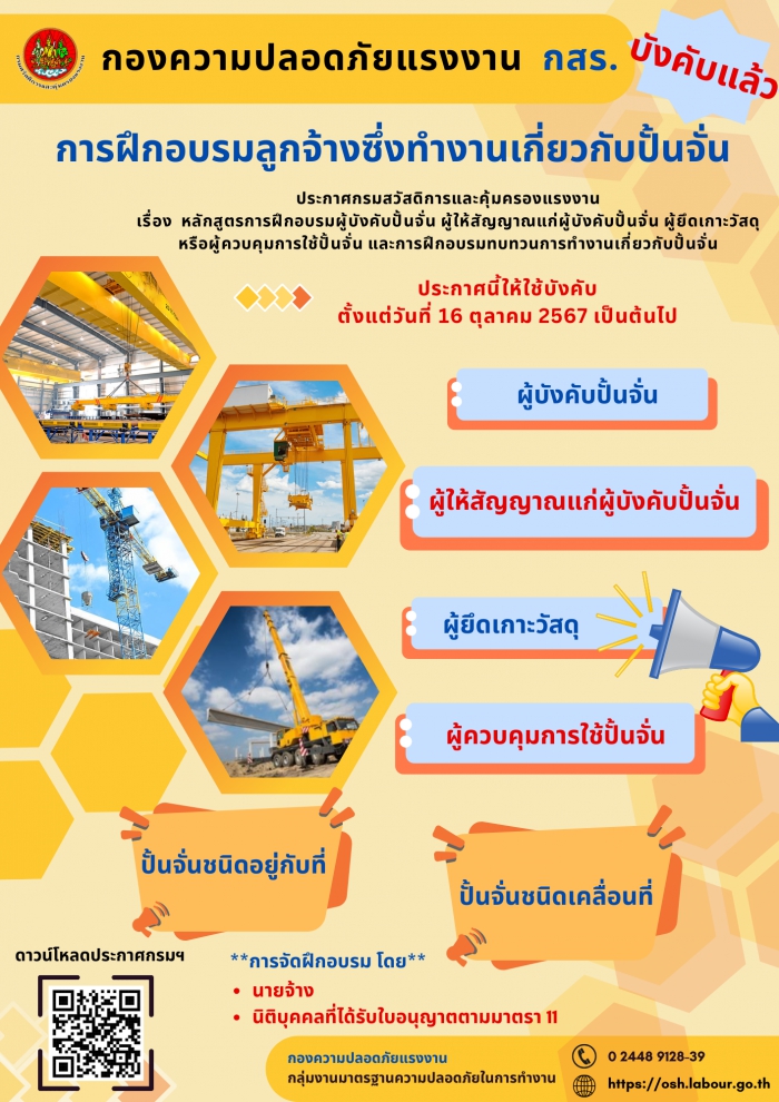 การฝึกอบรมลูกจ้างซึ่งทำงานเกี่ยวกับปั้นจั่น