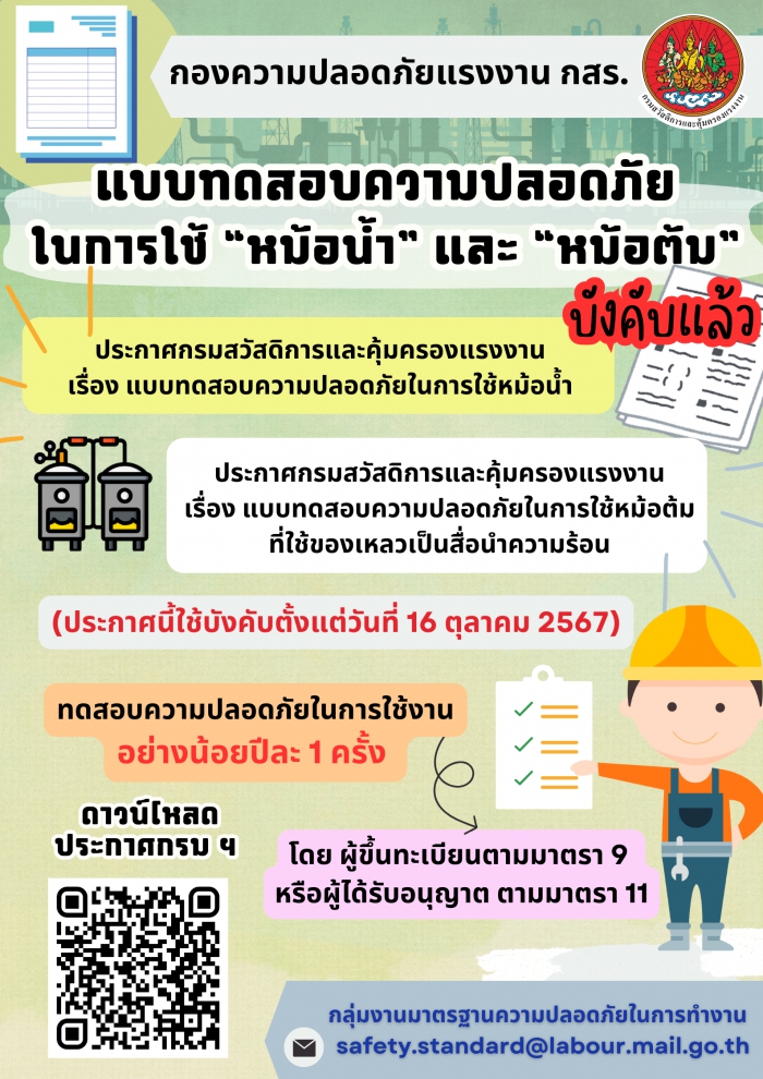 แบบทดสอบความปลอดภัยในการใช้ “หม้อน้ำ” และ “หม้อต้ม”